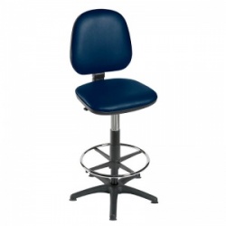 Sunflower Medical High-Level Navy Gas-Lift Chair with Foot Ring and Glides