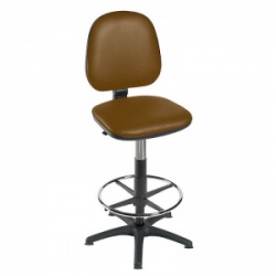 Sunflower Medical High-Level Walnut Gas-Lift Chair with Foot Ring and Glides