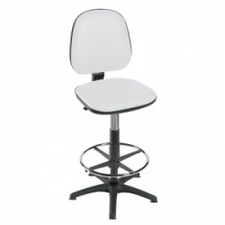 Sunflower Medical High-Level White Gas-Lift Chair with Foot Ring and Glides