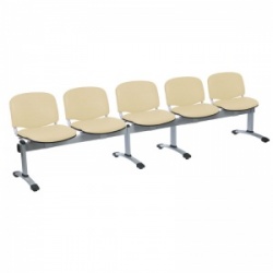Sunflower Medical Beige Vinyl Venus Visitor 5 Section Seating with Five Seats