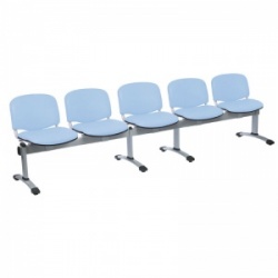 Sunflower Medical Cool Blue Vinyl Venus Visitor 5 Section Seating with Five Seats