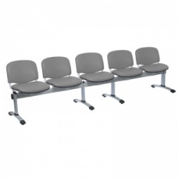 Sunflower Medical Grey Vinyl Venus Visitor 5 Section Seating with Five Seats
