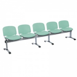 Sunflower Medical Mint Vinyl Venus Visitor 5 Section Seating with Five Seats