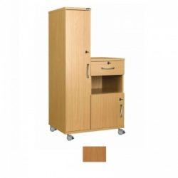 Sunflower Medical Beech Laminate-Faced MDF Left-Hand Wardrobe and Cabinet Unit