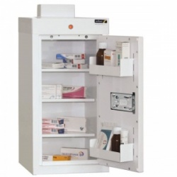 Sunflower Medical Medicine Cabinet 66 x 30 x 30cm with Three Shelves, Two Door Trays and Warning Light