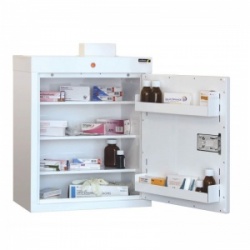 Sunflower Medical Medicine Cabinet 60 x 50 x 30cm with Three Shelves and Two Door Trays