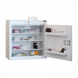 Sunflower Medical Medicine Cabinet 60 x 60 x 30cm with Three Shelves and Two Door Trays