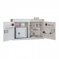 Sunflower Medical Medicine Cabinet 66 x 100 x 30cm with Warning Light and Large Inner Controlled Drug Cabinet