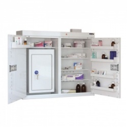 Sunflower Medical Medicine Cabinet 91 x 100 x 30cm with Warning Light and Extra Large Inner Controlled Drug Cabinet