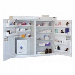 Sunflower Medical Medicine Cabinet 91 x 100 x 30cm with Warning Light and Inner Controlled Drug Cabinet