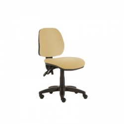 Sunflower Medical Beige Mid-Back Twin-Lever Vinyl Consultation Chair with Black Base