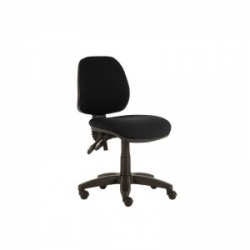 Sunflower Medical Black Mid-Back Twin-Lever Vinyl Consultation Chair with Black Base