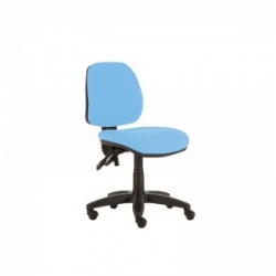 Sunflower Medical Sky Blue Mid-Back Twin-Lever Vinyl Consultation Chair with Black Base