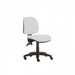 Sunflower Medical White Mid-Back Twin-Lever Vinyl Consultation Chair with Black Base