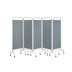 Sunflower Medical Silver Mobile Five-Panel Folding Hospital Ward Screen