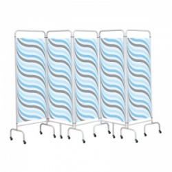 Sunflower Medical Waves Mobile Five-Panel Folding Hospital Ward Screen