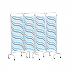 Sunflower Medical Waves Mobile Four-Panel Folding Hospital Ward Screen