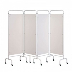 Sunflower Medical White Mobile Four-Panel Folding Hospital Ward Screen