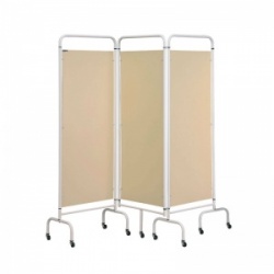 Sunflower Medical Beige Mobile Three-Panel Folding Hospital Ward Screen