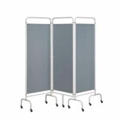 Sunflower Medical Silver Mobile Three-Panel Folding Hospital Ward Screen