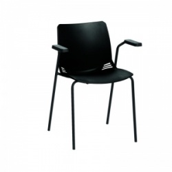 Sunflower Medical Black Neptune Visitor Chair with Arms