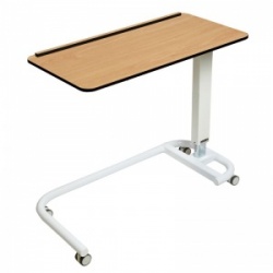Sunflower Medical Beech Over Bed Table with C-Shaped Base and Compact Grade Laminate Flat Top