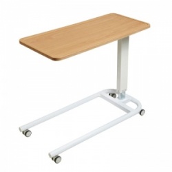 Sunflower Medical Beech Over Bed Table with Parallel Base and Recessed High Impact PVC Flat Top