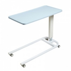 Sunflower Medical Blue Over Bed Table with Parallel Base and Recessed High Impact PVC Flat Top