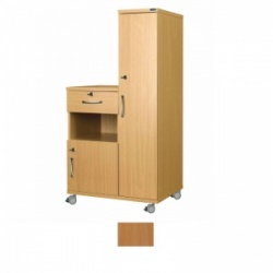Sunflower Medical Beech Laminate-Faced MDF Right-Hand Wardrobe and Cabinet Unit
