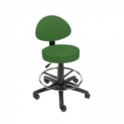 Sunflower Medical Green Gas-Lift Stool with Back Rest and Foot Ring