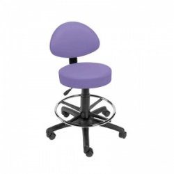 Sunflower Medical Lilac Gas-Lift Stool with Back Rest and Foot Ring