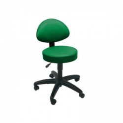Sunflower Medical Green Gas-Lift Stool with Back Rest