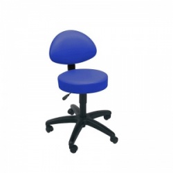 Sunflower Medical Mid Blue Gas-Lift Stool with Back Rest