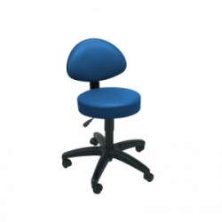 Sunflower Medical Navy Gas-Lift Stool with Back Rest