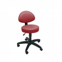 Sunflower Medical Red Wine Gas-Lift Stool with Back Rest