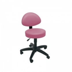 Sunflower Medical Salmon Gas-Lift Stool with Back Rest