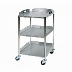 Sunflower Medical Surgical Trolley 46 x 52 x 86cm with Three Stainless Steel Trays