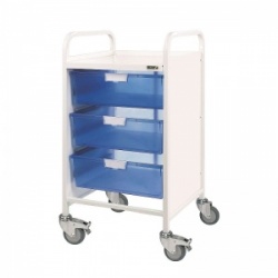 Sunflower Medical Vista 50 Storage Trolley with Three Double Depth Blue Trays
