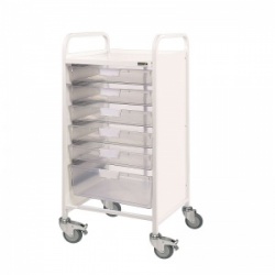 Sunflower Medical Vista 55 Storage Trolley with Three Single and Two Double-Depth Clear Trays