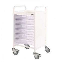 Sunflower Medical Vista 50 Storage Trolley with Six Single-Depth Clear Trays