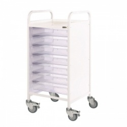 Sunflower Medical Vista 55 Storage Trolley with Seven Single-Depth Clear Trays
