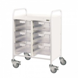Sunflower Medical Vista 60 Double Column Storage Trolley with Six Double-Depth Clear Trays