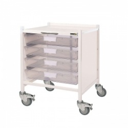 Sunflower Medical Vista 15 Extra Low Level Storage Trolley with Four Single-Depth Clear Trays