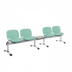 Sunflower Medical Mint Vinyl Venus Visitor 5 Section Seating with Table and Four Seats