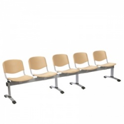 Sunflower Medical Beige Plastic Venus Visitor 5 Section Seating with Five Seats