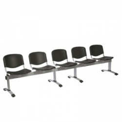 Sunflower Medical Black Plastic Venus Visitor 5 Section Seating with Five Seats