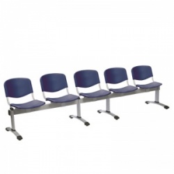 Sunflower Medical Blue Plastic Venus Visitor 5 Section Seating with Five Seats