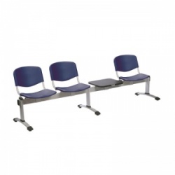 Sunflower Medical Blue Plastic Venus Visitor 4 Section Seating with Table and Three Seats