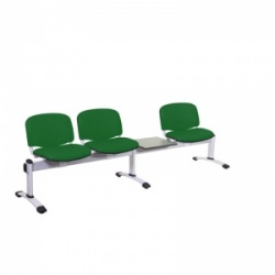 Sunflower Medical Green Vinyl Venus Visitor 4 Section Seating with Table and Three Seats
