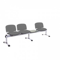 Sunflower Medical Grey Plastic Venus Visitor 4 Section Seating with Table and Three Seats